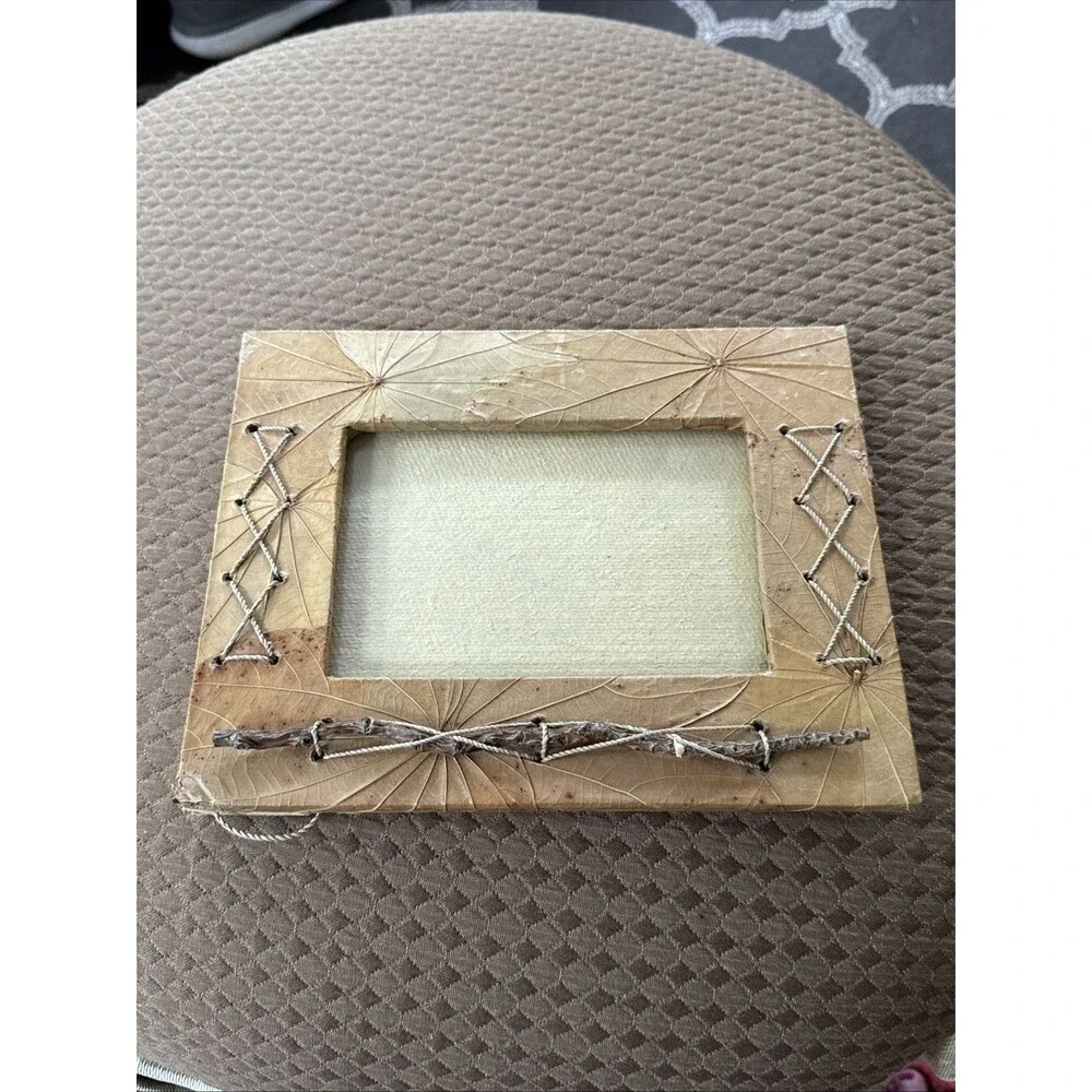 Rustic Photo Frame Natural Materials farmhouse Cabin 5x7 For 4x6 Image New READ